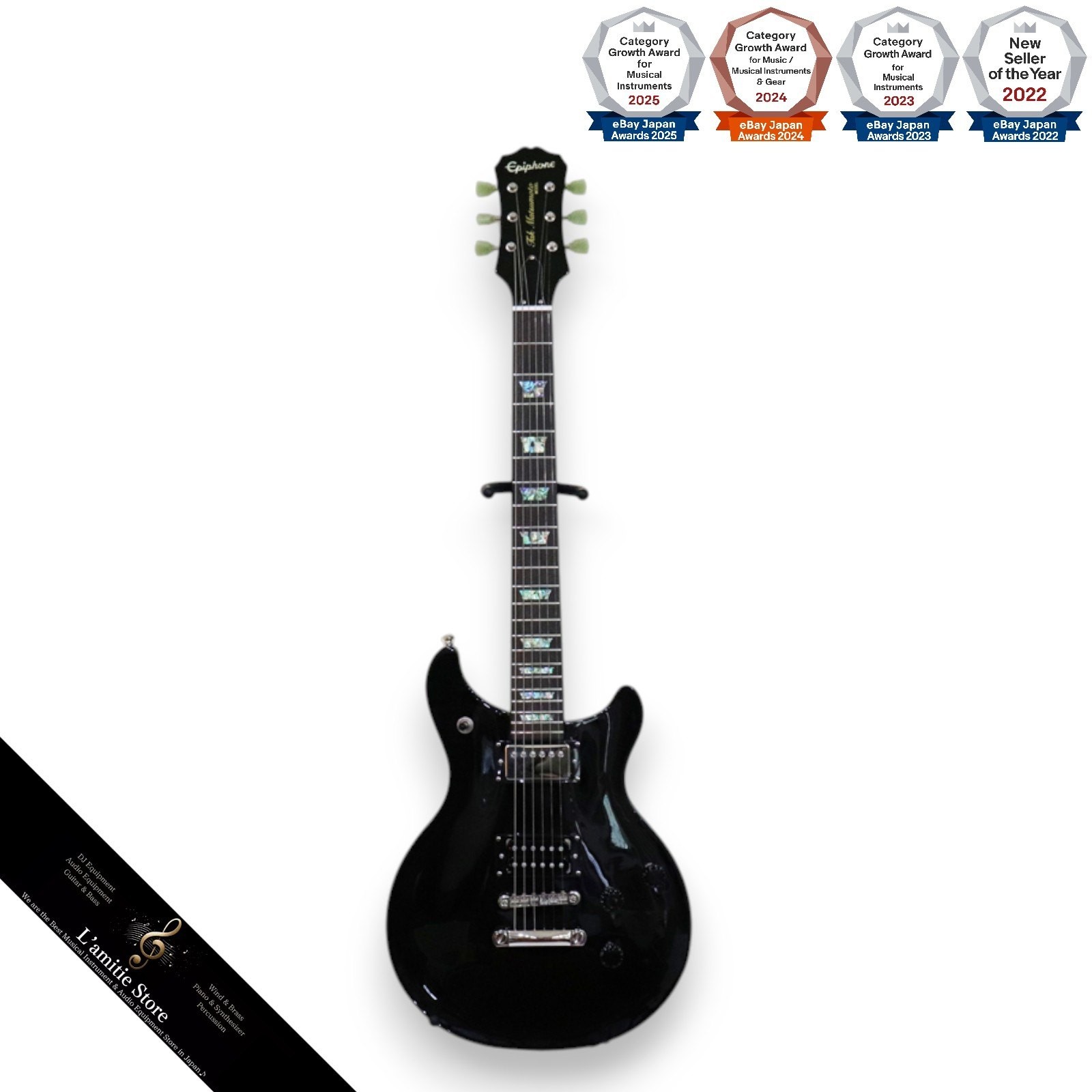 Epiphone Tak Matsumoto DC Standard Plus Top Electric Guitar Blue Black Hard Cas