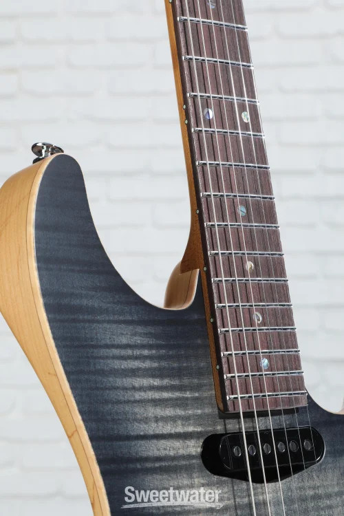 Ibanez Tom Quayle TQM2 Signature Electric Guitar – Charcoal Black Burst Flat