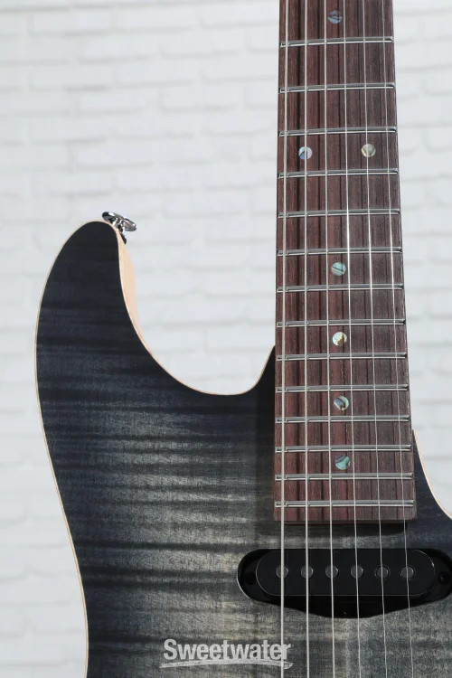 Ibanez Tom Quayle TQM2 Signature Electric Guitar – Charcoal Black Burst Flat