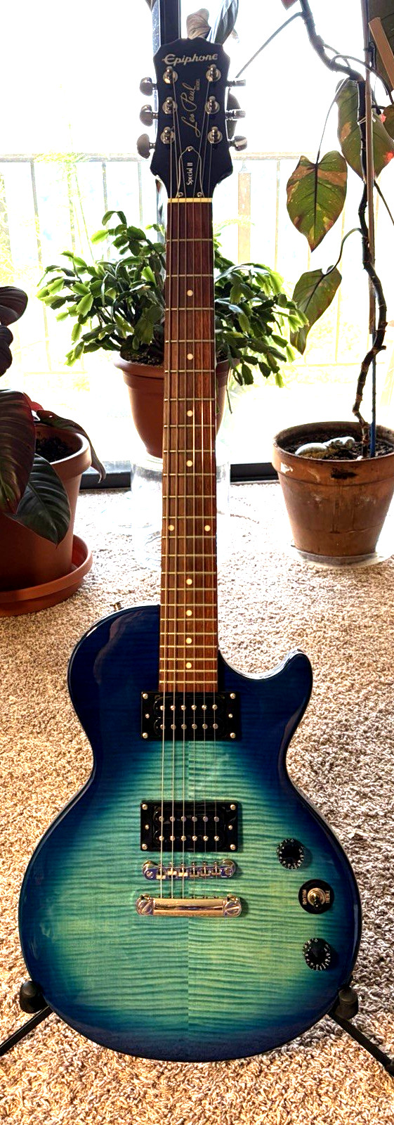 Epiphone Special II Les Paul Guitar Limited Blue burst Maple Top/hard shell case