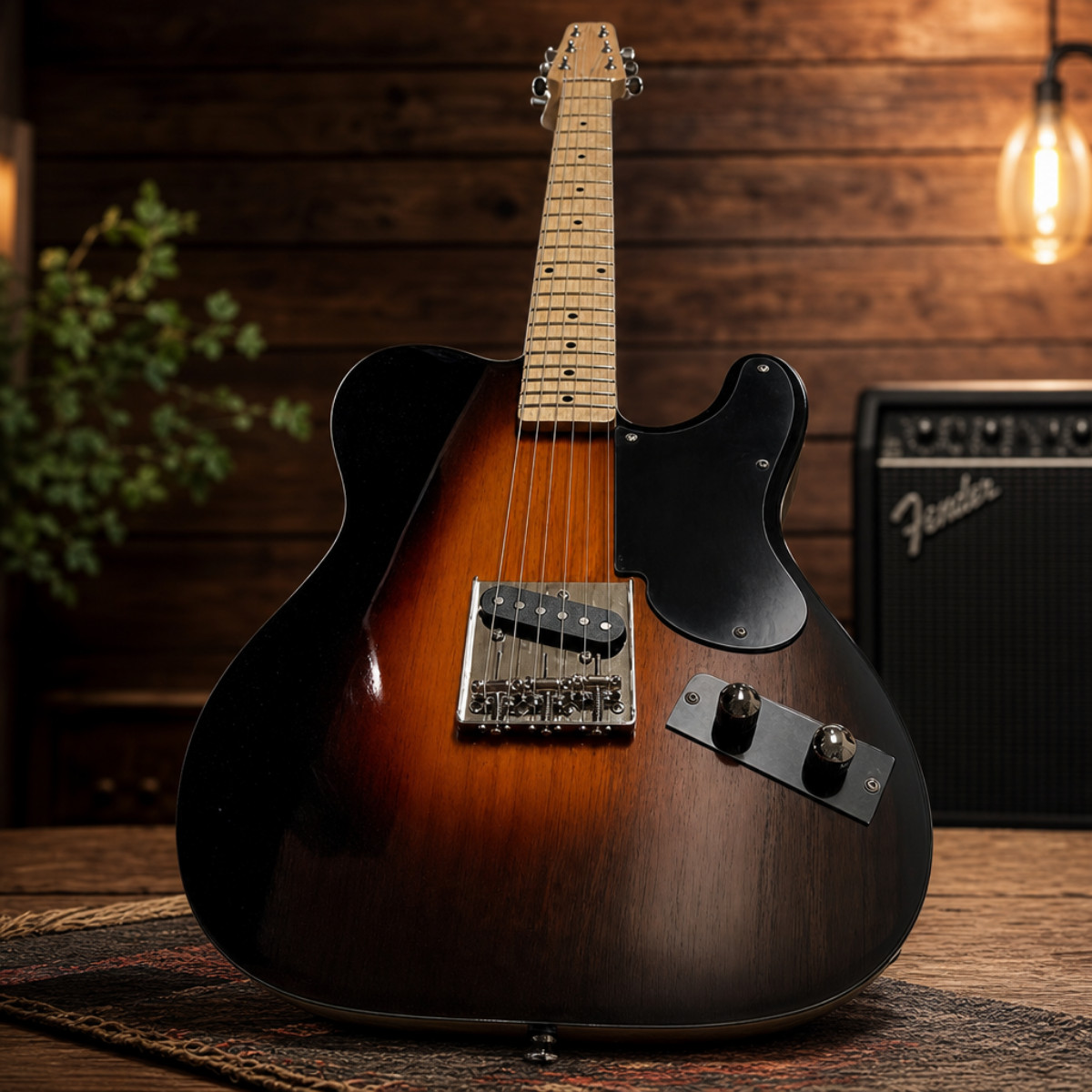 Vintage 1949 Style Snakehead T-Style Electric Guitar 2 Tone Sunburst Maple Neck