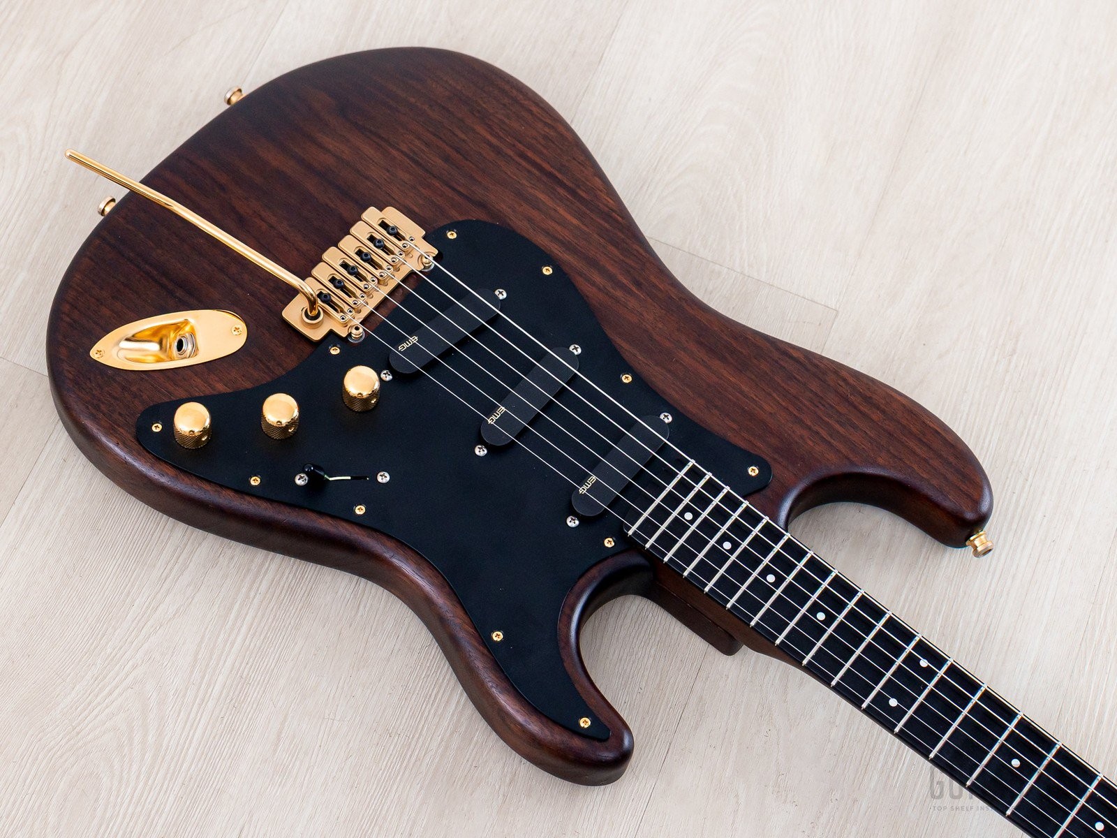 1990s Moon Custom Guitars Superstrat Mahogany S-Style w/ EMG & Case, Japan