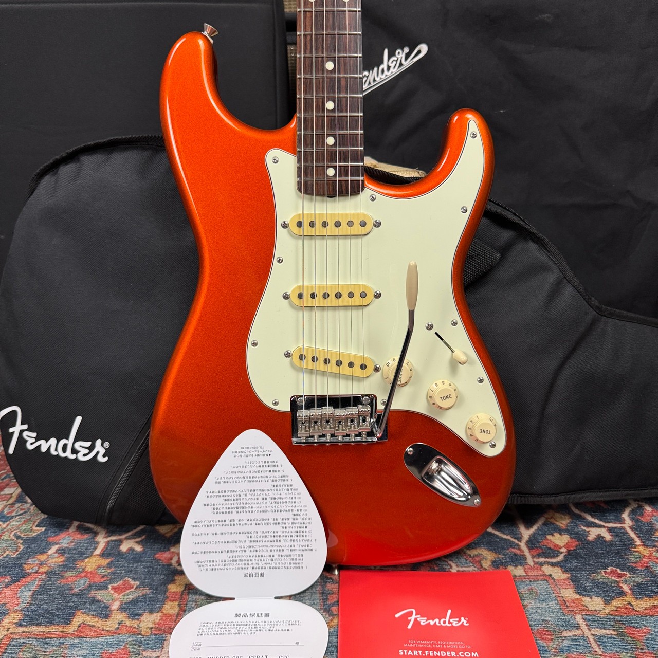 *Video* Fender Hybrid 60’s Stratocaster w/USA Vintage Pickups Candy Tangerine –