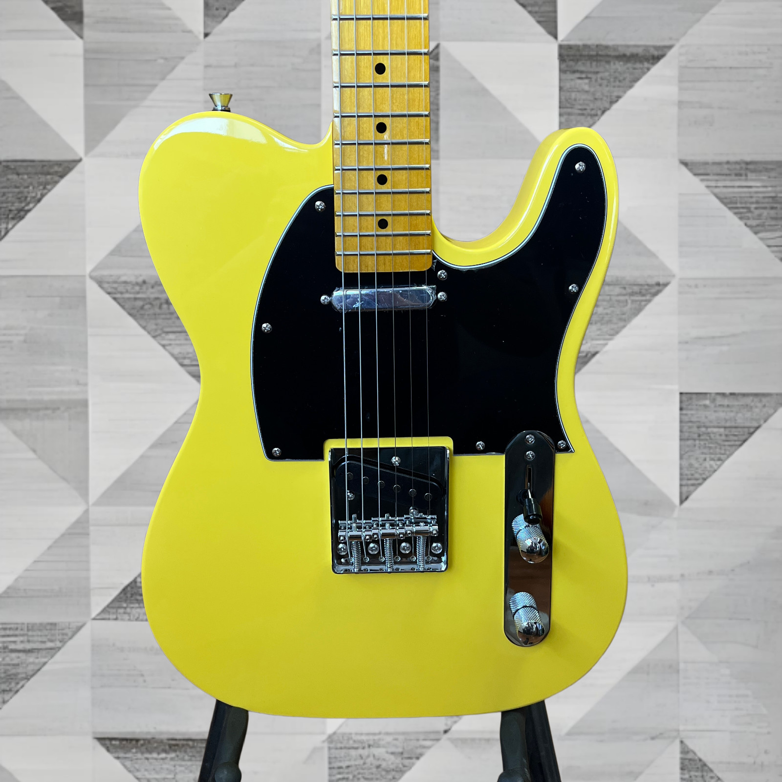 US Ship Bright Yellow Classic TL Electric Guitar Chrome Hardware Maple Fretboard