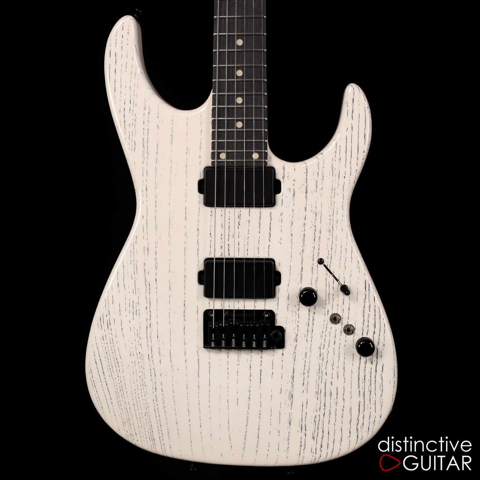 NEW TOM ANDERSON GUITARWORKS ANGEL PLAYER – WHITE W/ BLACK DOG HAIR – 24 FRETS