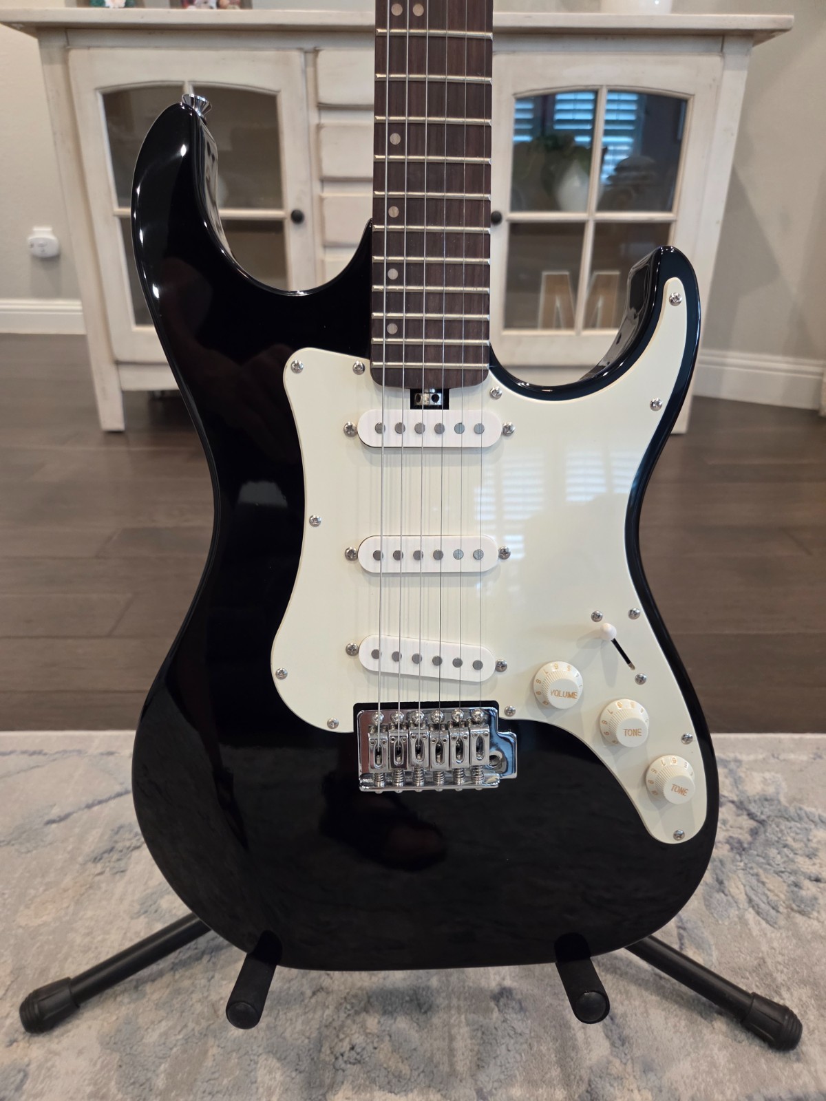 Washburn Lyon Electric Guitar gloss black finish included is gig bag & hardware.