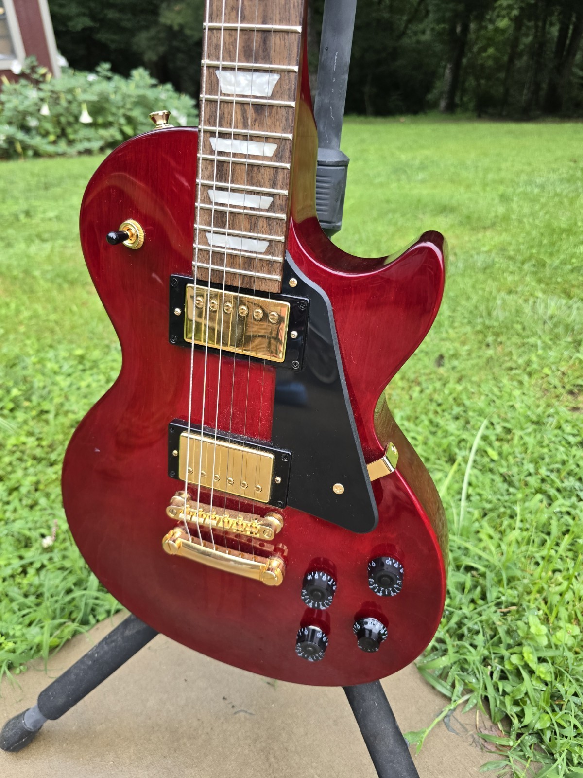 Epiphone Les Paul Studio Electric Wine Red Glossy Guitar Push Pull