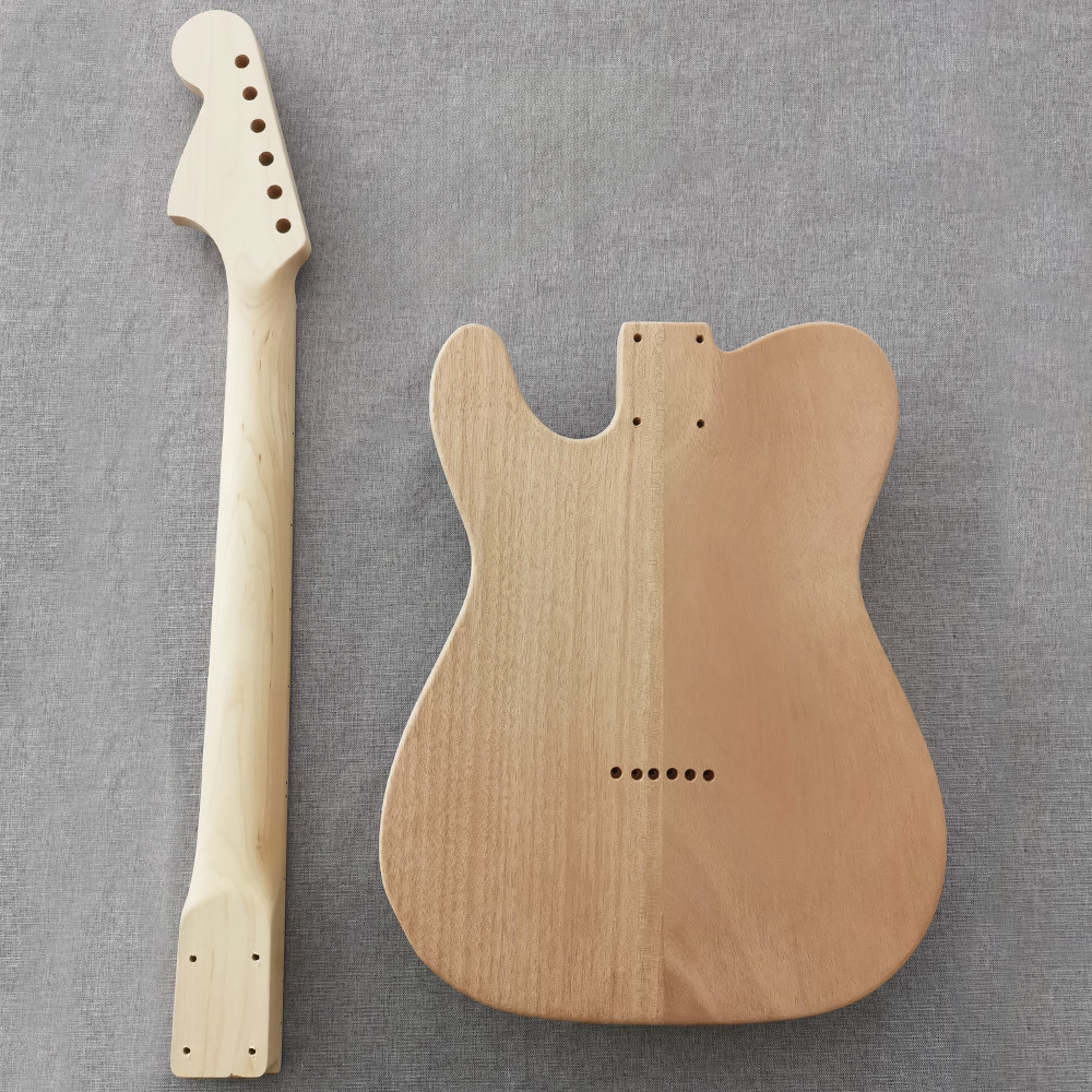 6String TELE DIY Electric Guitar Kit Mahogany Body Maple Fretboard bolt-on solid