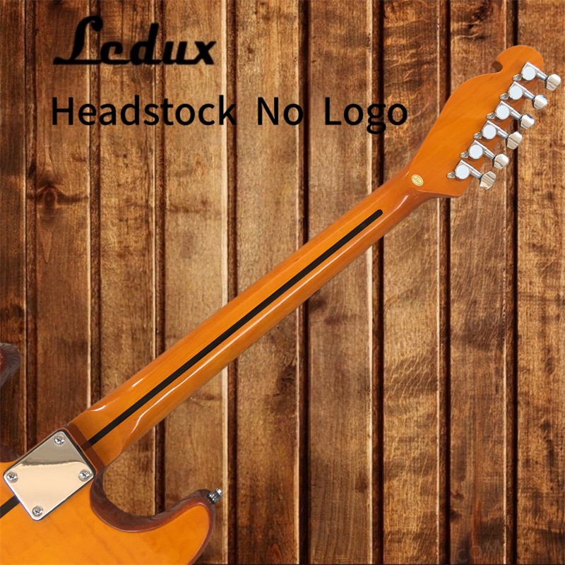 Ledux Mad Cat Solid Electric Guitar Flamed Maple Top Tremolo Bridge Yellow US