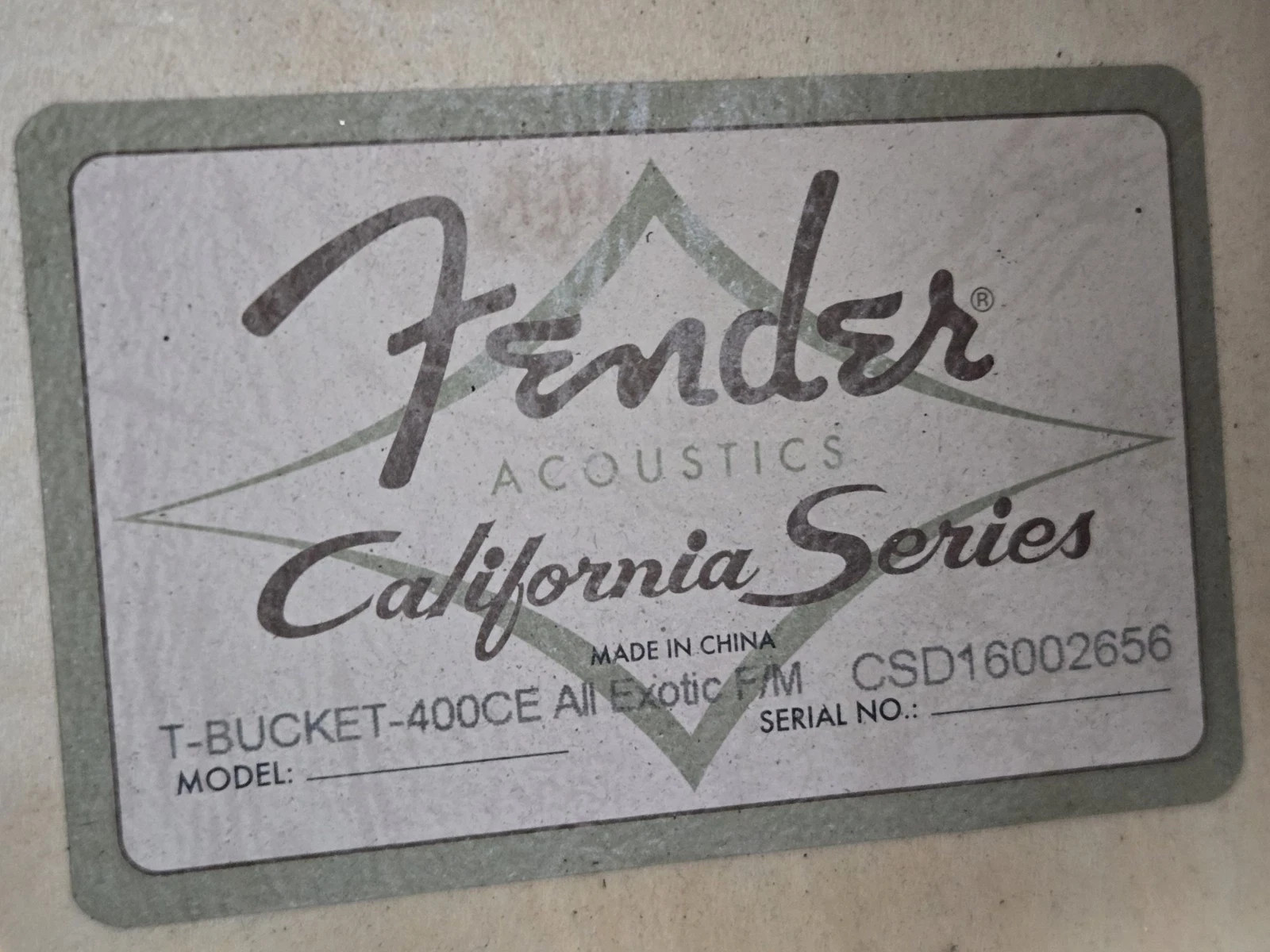 Fender California Series T-Bucket 400CE All Exotic FM Flame Tiger Eye