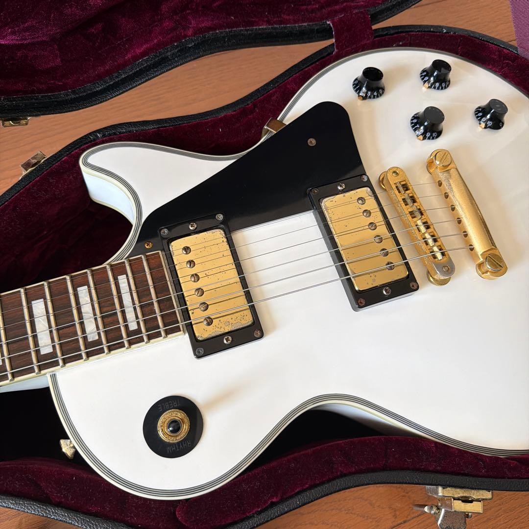 Burny Les Paul Custom White Electric Guitar Used Product Shipping From Japan
