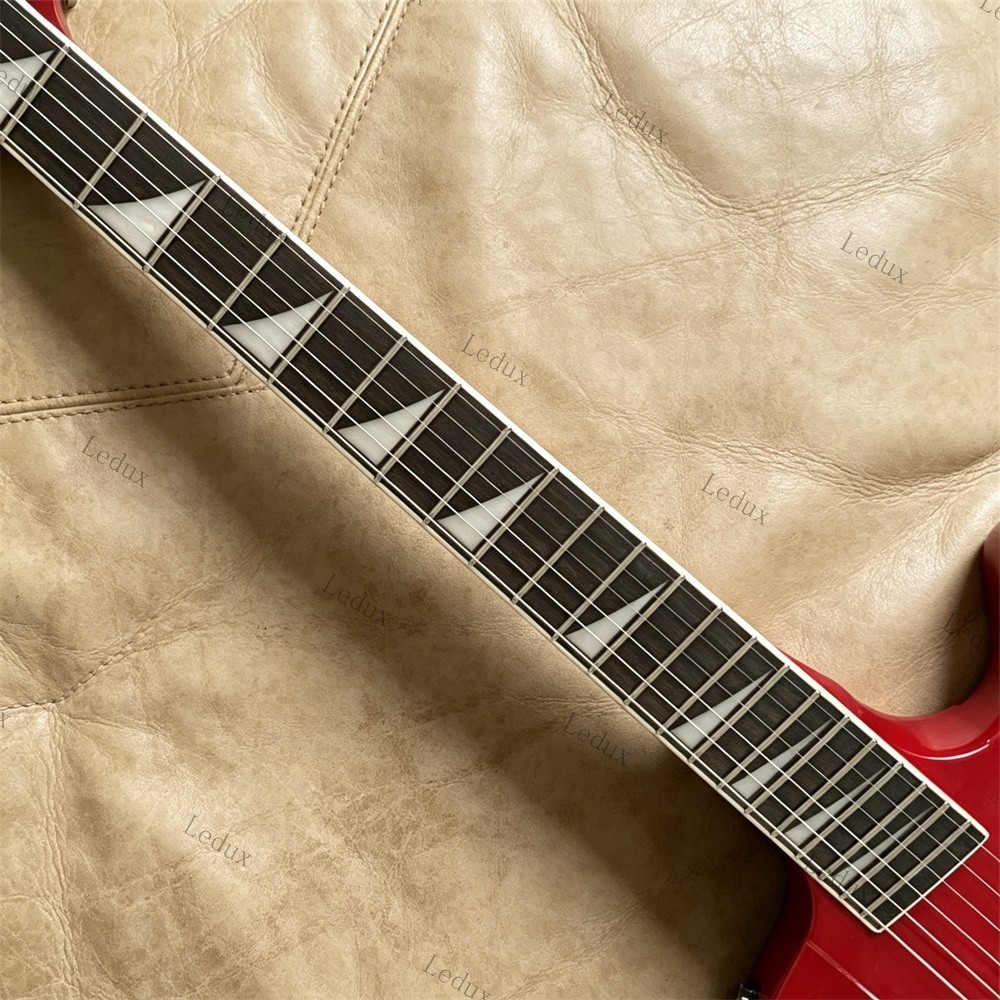 Ledux Firebird Electric Guitar 648mm Scale Length FR Bridge Stainless Fret Red