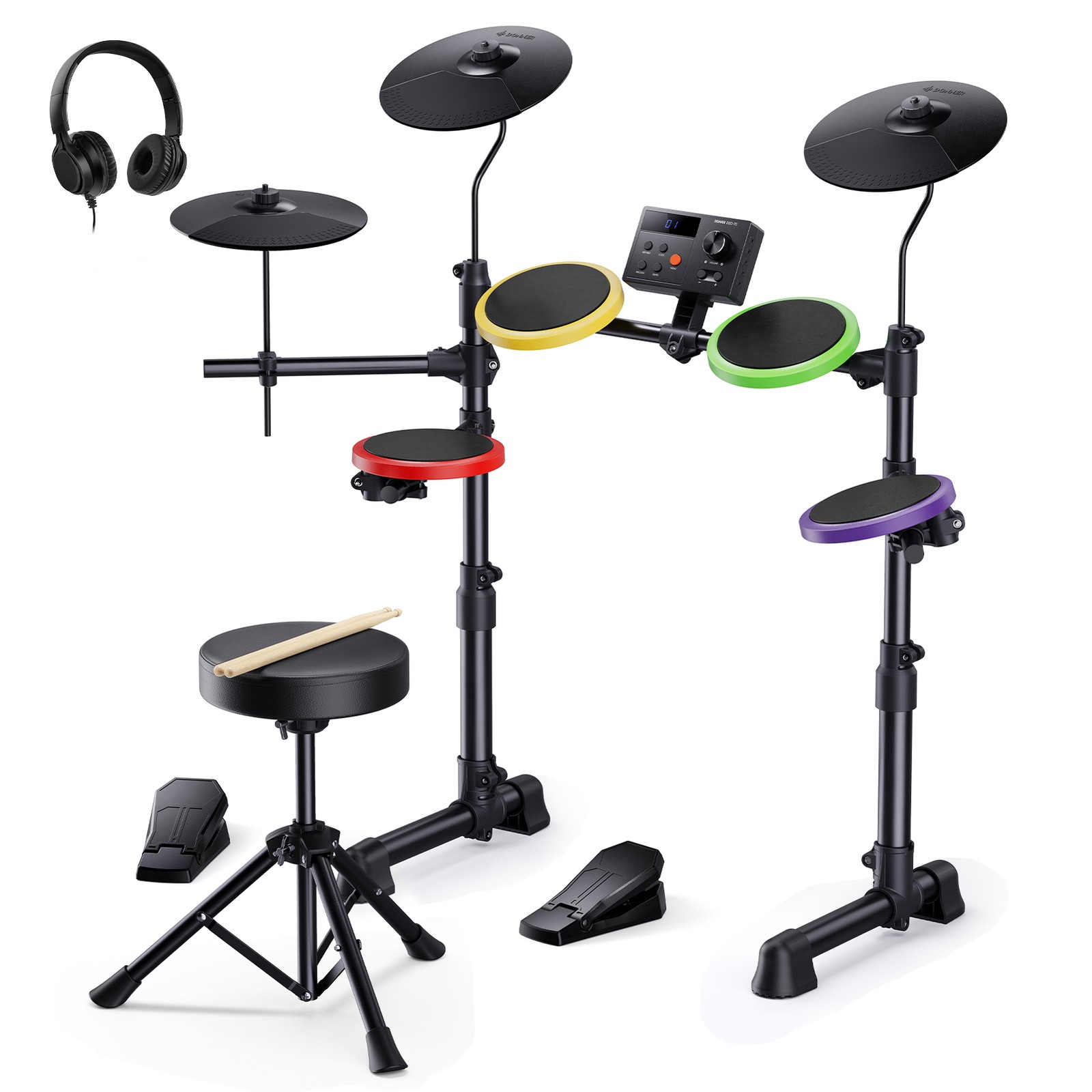 Donner DED 70SE 15 Kits Electronic Drum Set Type-C Charging Port MIDI