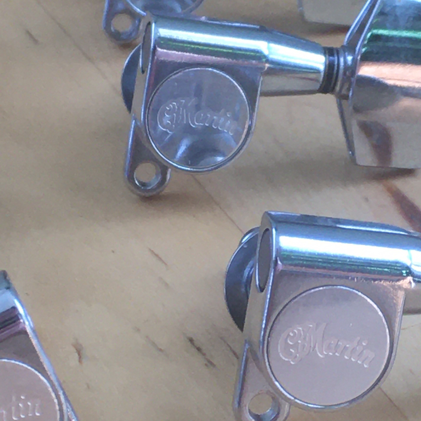 6 Genuine “Martin” Logo Acoustic Guitar Bolt On Chrome Tuners D35 HD28 Low Tab
