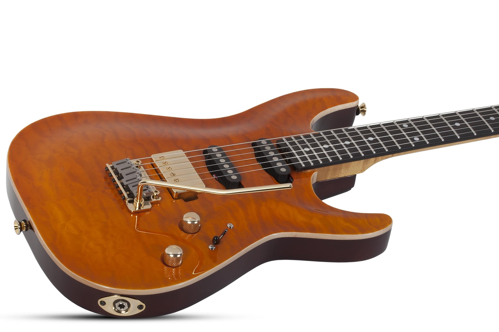 Schecter California Classic Solidbody Electric Guitar – Trans Amber