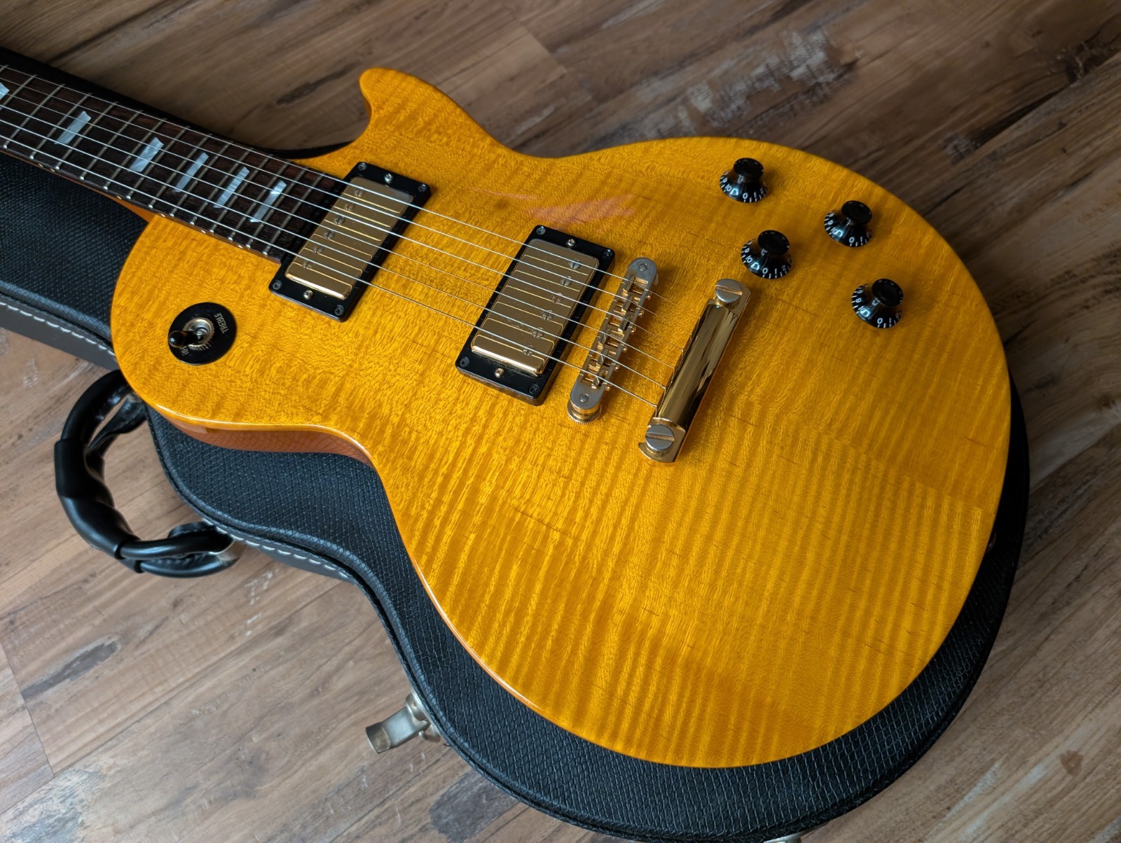 Gibson Les Paul Studio Plus 2003 Trans Amber Flame Top Very Clean W/OHSC