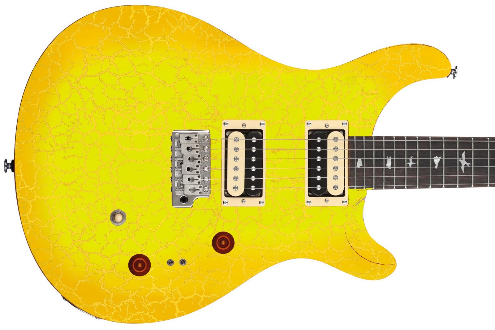 Guitar Wrap Skin Reface Iconic 80’s Burst 6 Volt Crackle Melo Yelo 1219