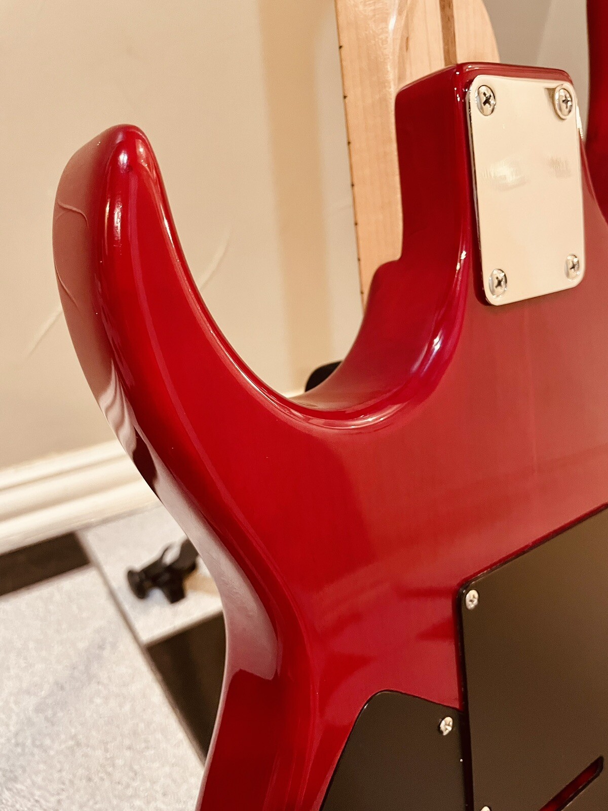 1993 Ibanez XT 170 Super Strat Guitar HSH Maple Body Trans Red Grover Tuners