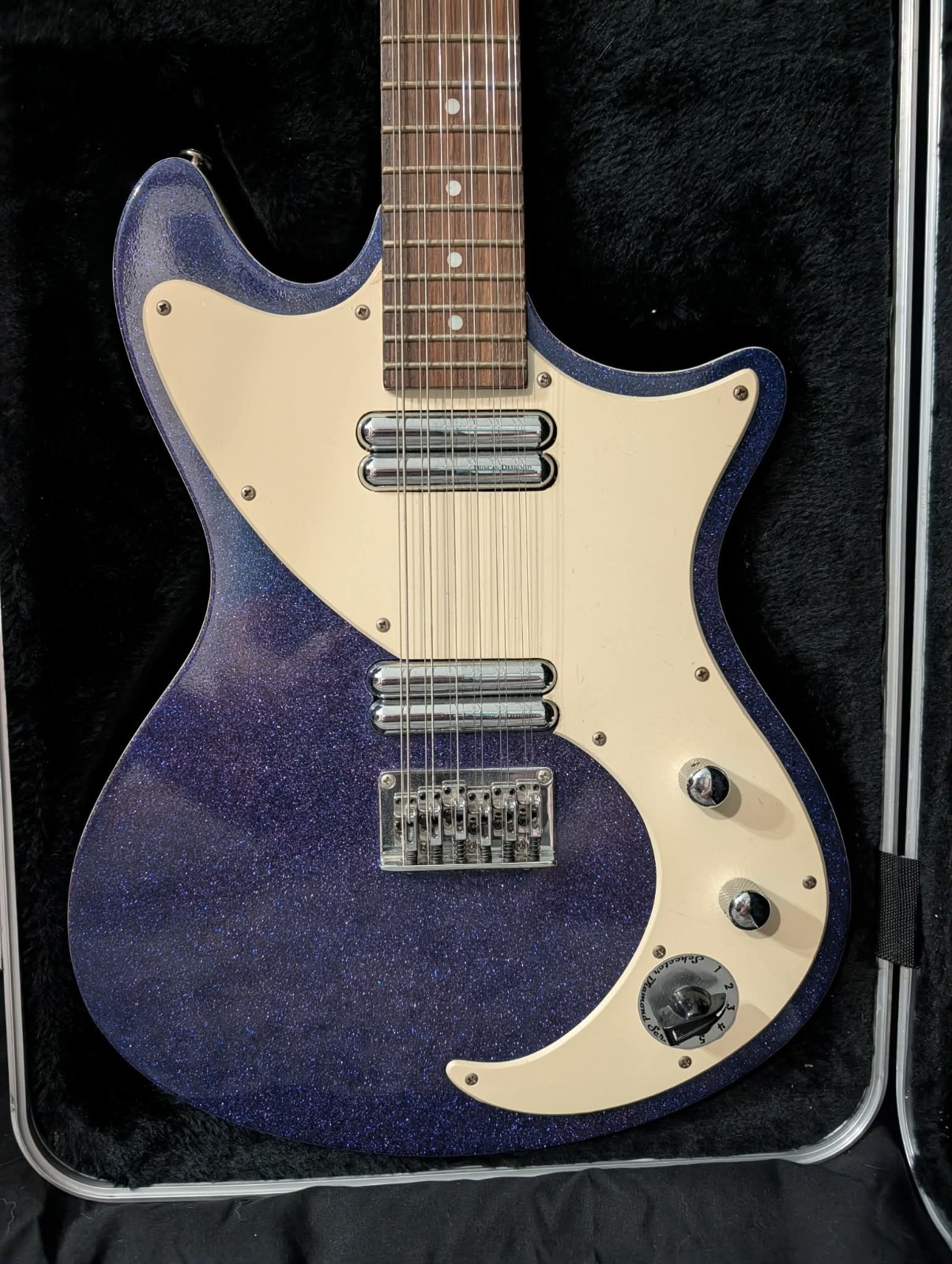Schecter Diamond Series TSH-12 12-String Solid Body Electric Guitar Blue w/Case