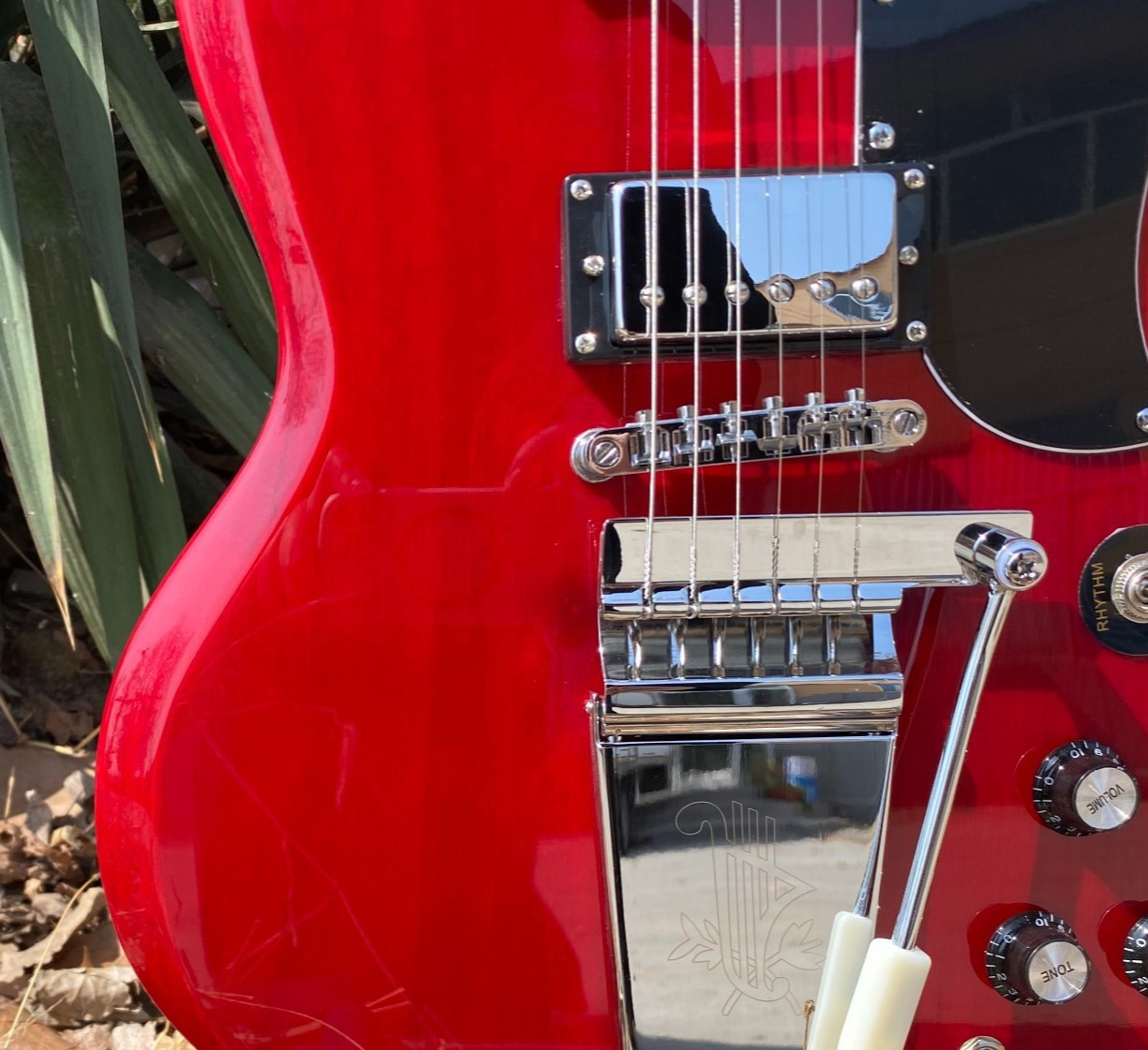 Cherry Red Electric Guitar – Chrome hardware HH pickups – Fast shipping