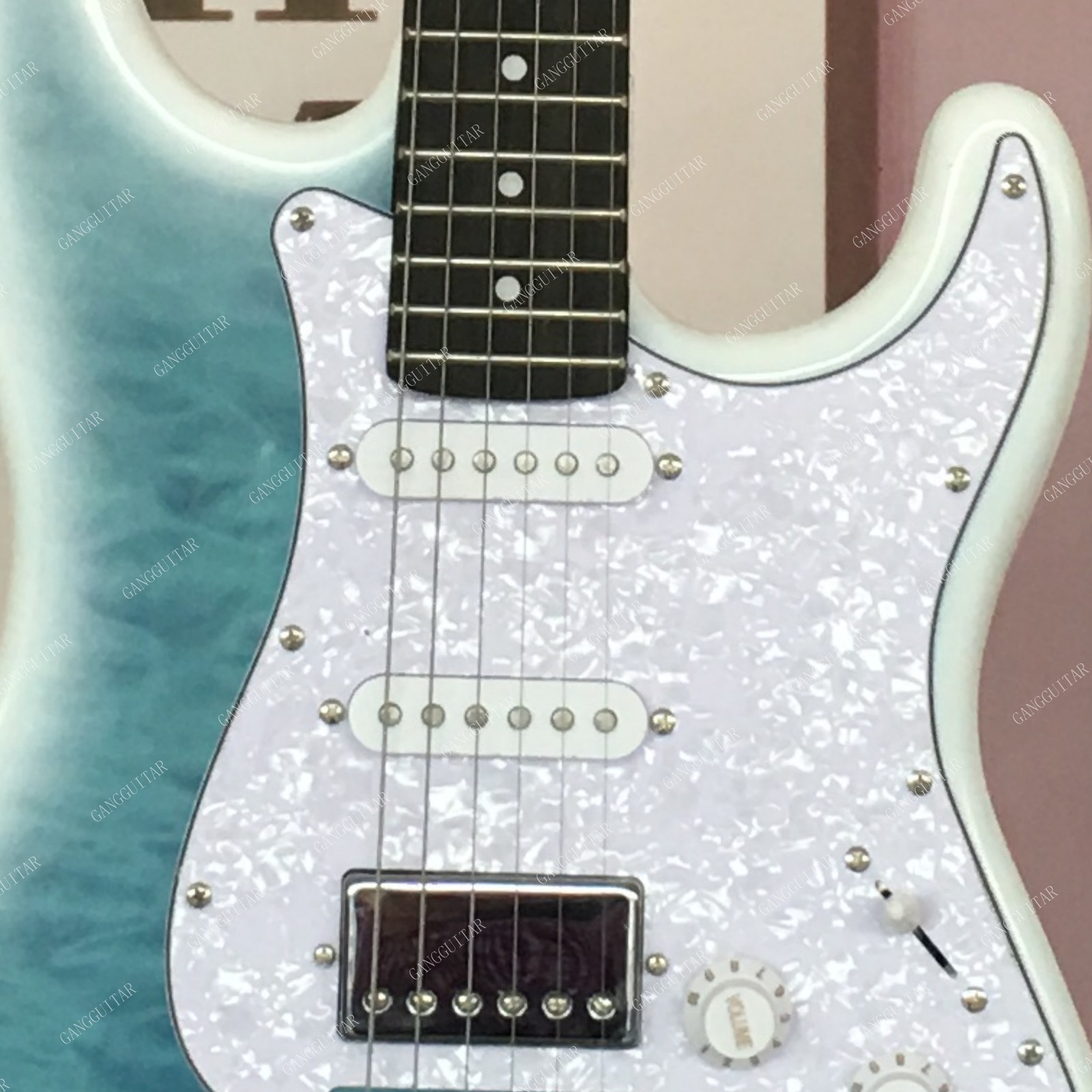 STG Solid body Electric Guitar Stainless Steel Frets Quilted Maple Top Veneer