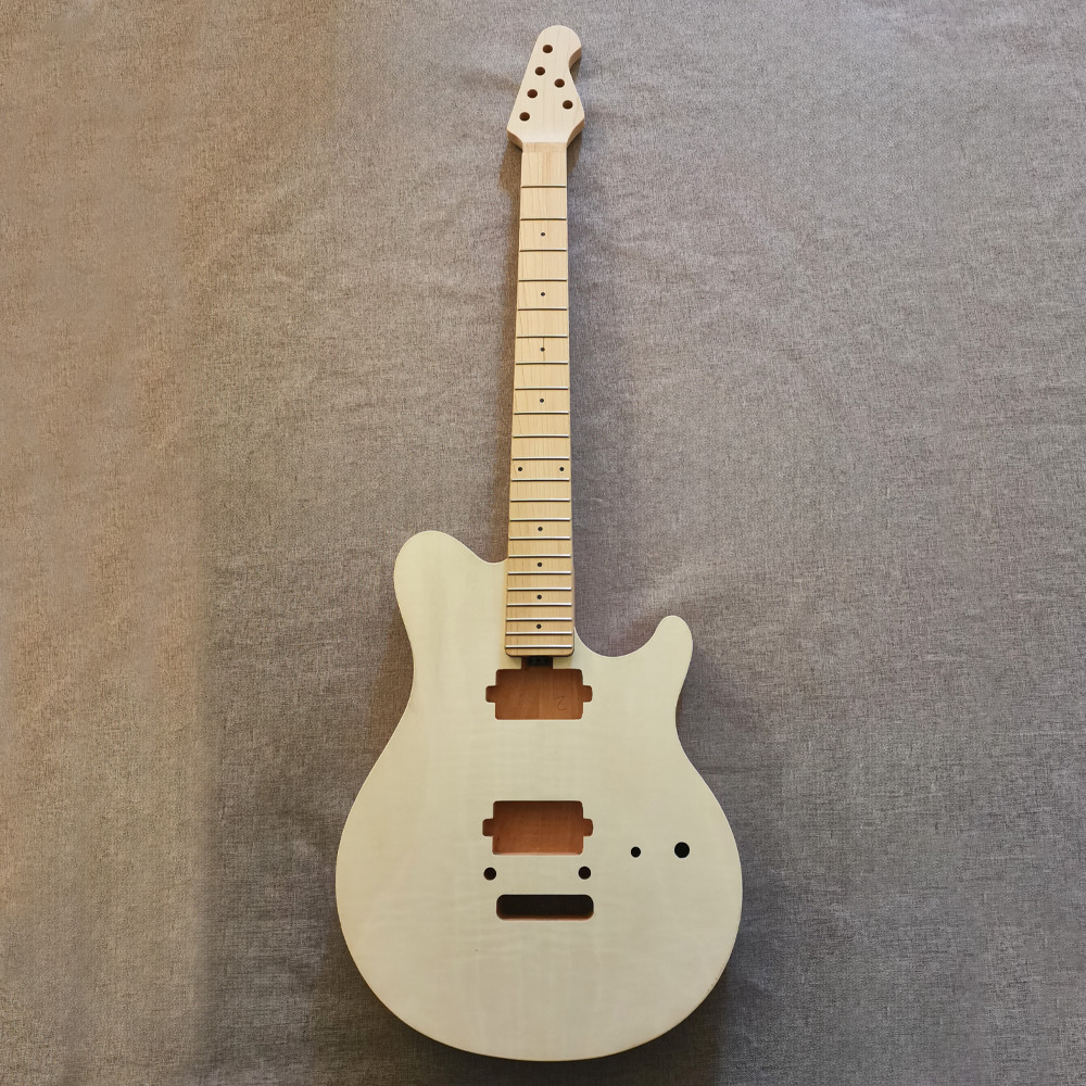 DIY Electric Guitar Kit Canadian Flamed Maple TopTremolo System bolt-on