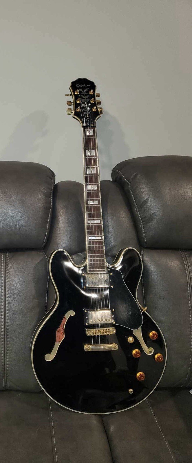1999 Korean Samick Factory Vintage Gold Ebony Sheraton II By Epiphone