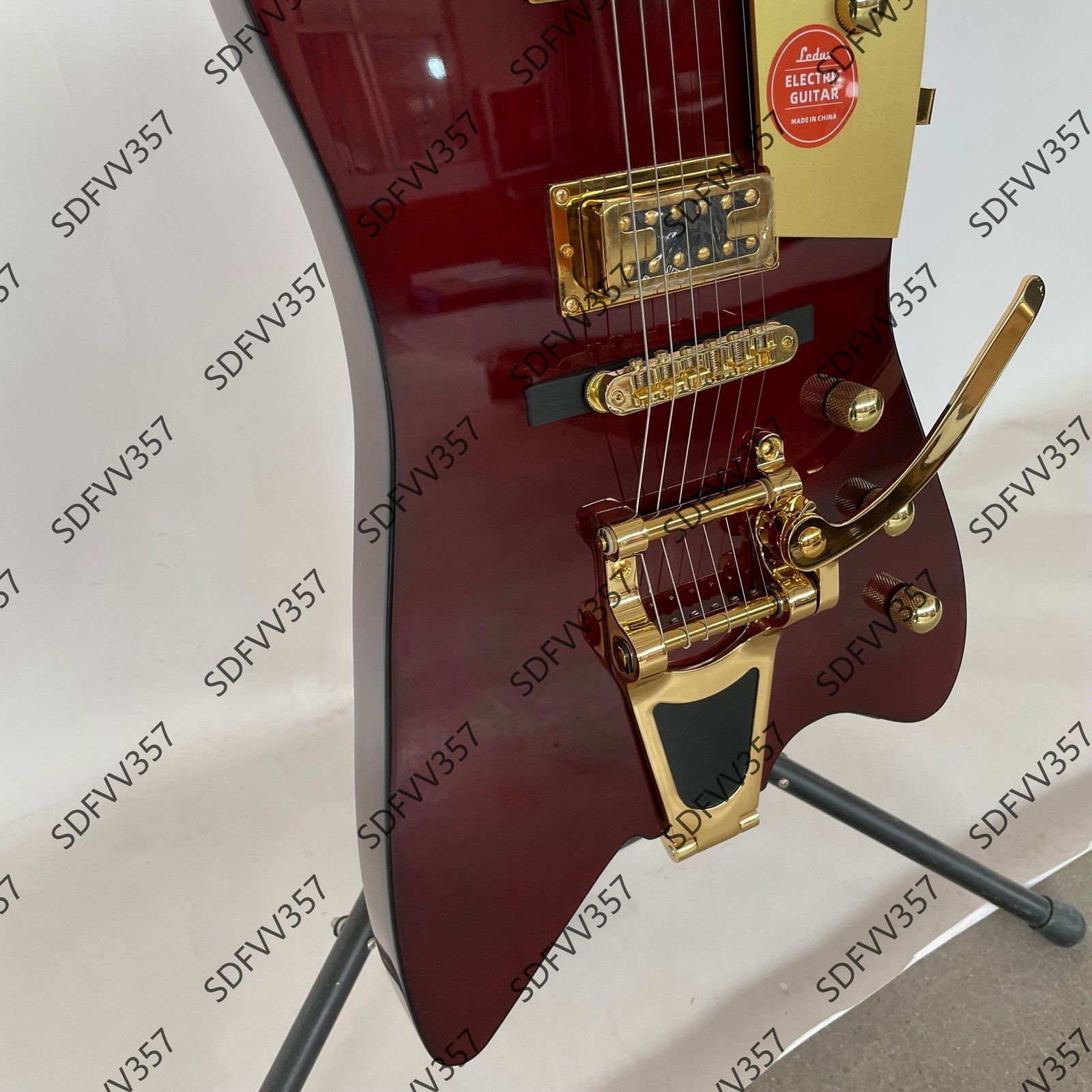 Vintage Style Electric Guitar Wine Red HH Pickups Gold Hardware Stainless Frets