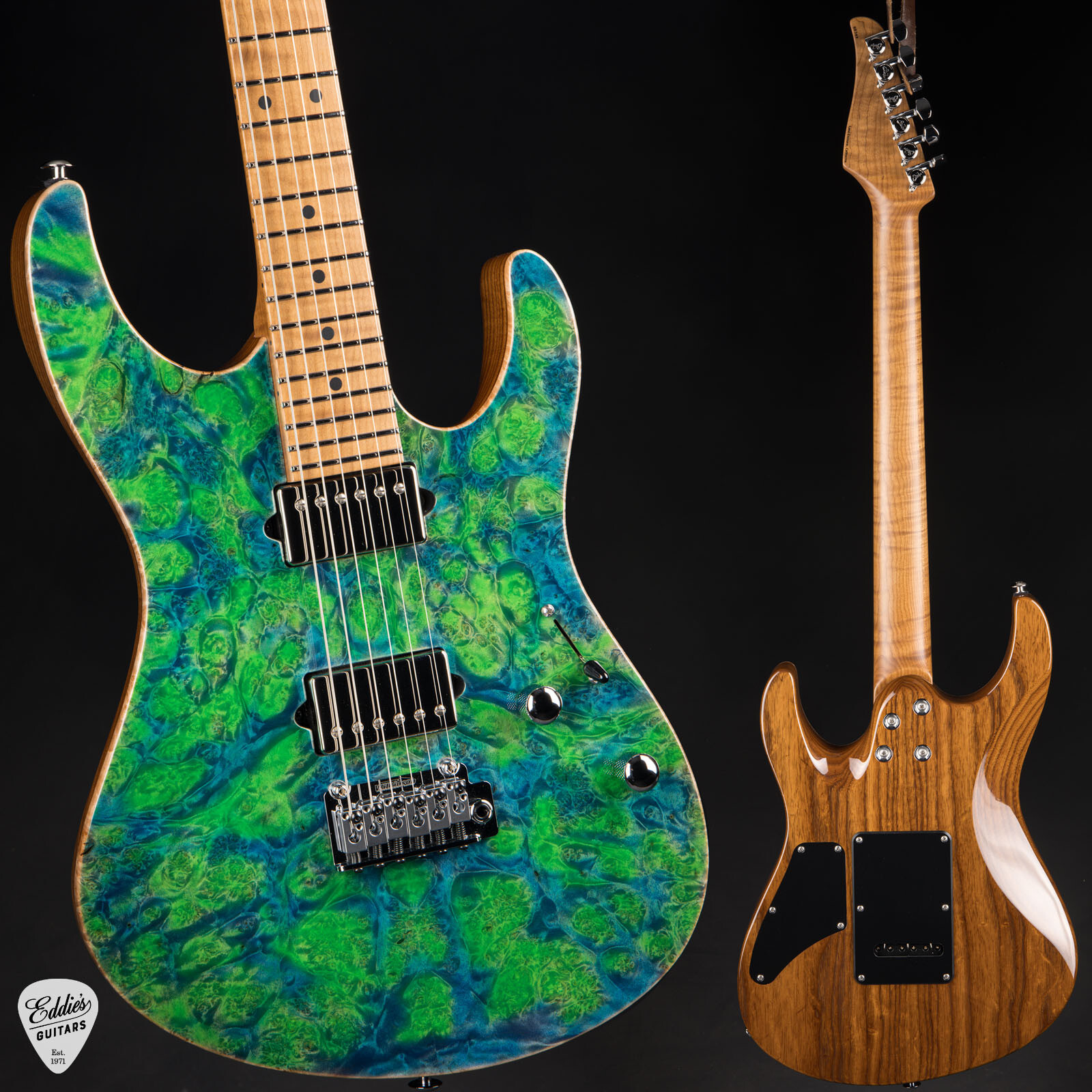 Suhr Modern Roasted Burl Maple – Trans Algae#88349