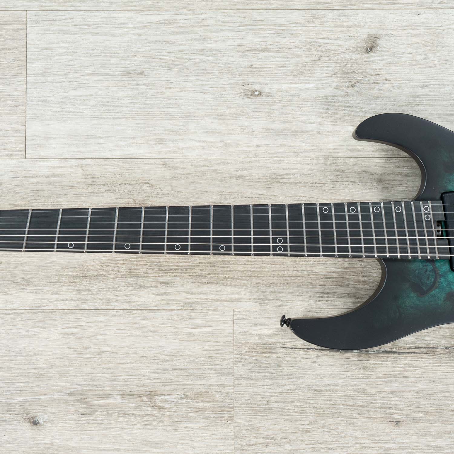 Legator N7FSS Ninja Super Shred Multi-Scale 7-String Guitar, Burl, Dark Sapphire