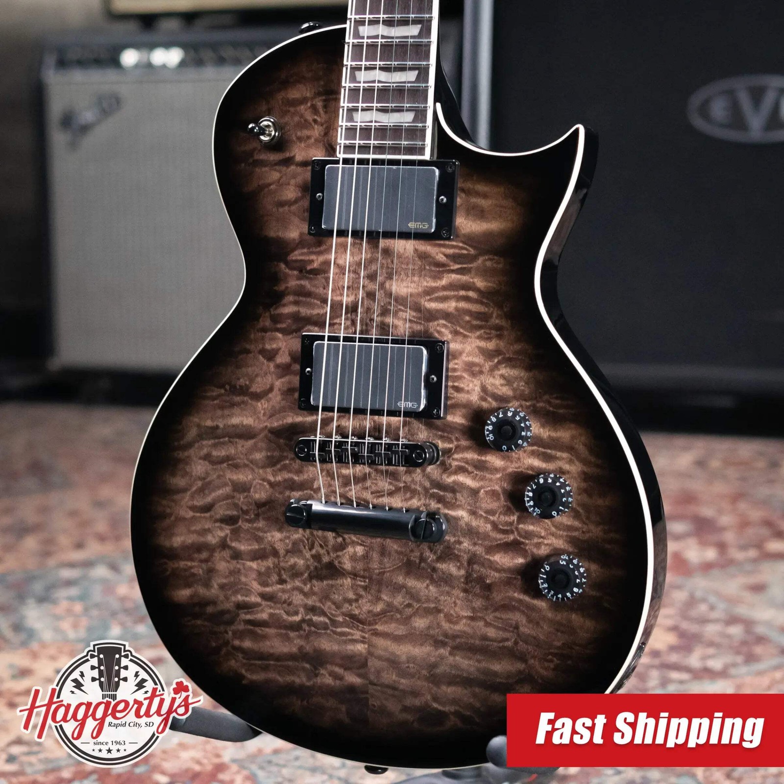 ESP LTD EC-400 QM Electric Guitar – See Thru Black Sunburst