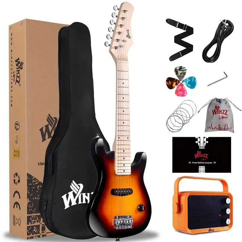 WINZZ TG-E2 30 Inch Electric Guitar P Wood Body, Glossy, Color: SunBurst