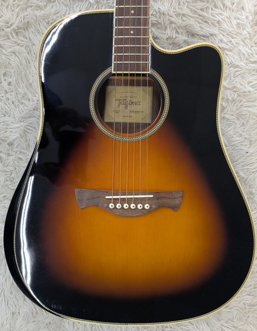 Tagima WS25 EQ DBS Walnut Series Acoustic-Electric Medium Jumbo Cutaway Guitar