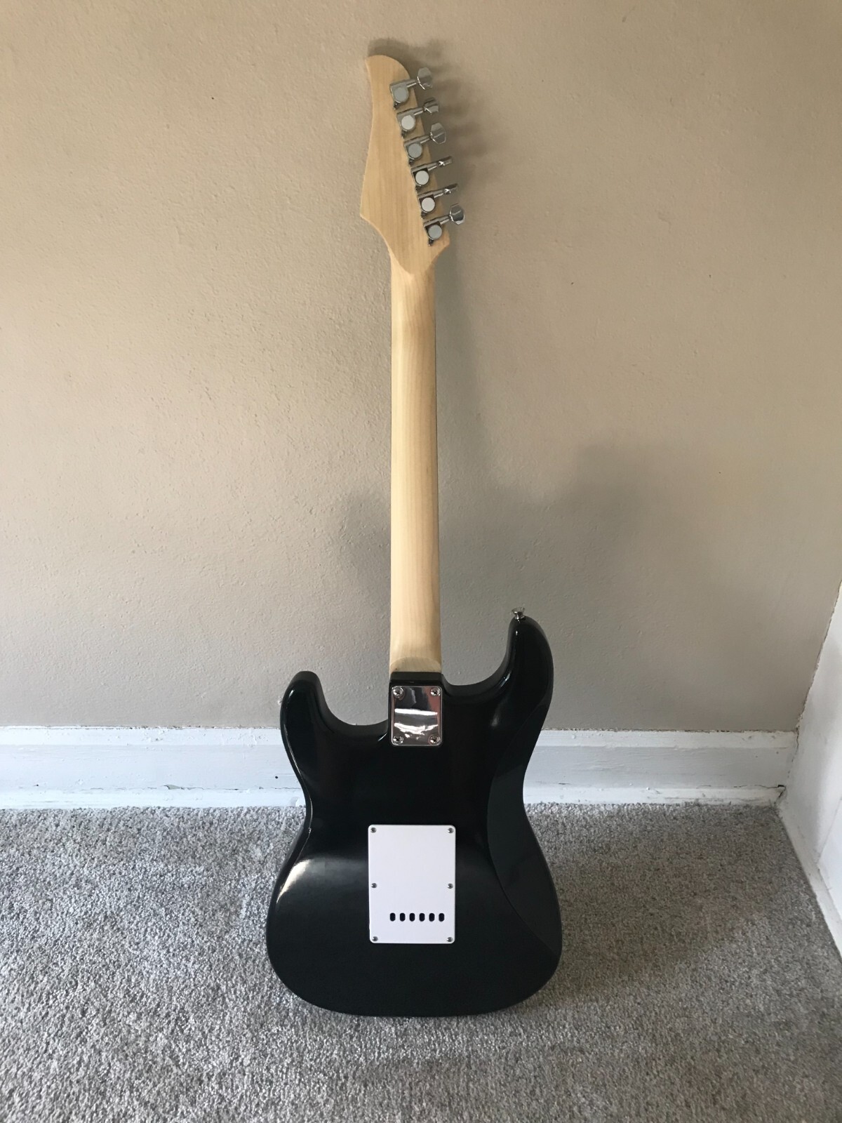 Full-Size Black Strat Style Electric Guitar Package w/ Gig Bag & More Unbranded