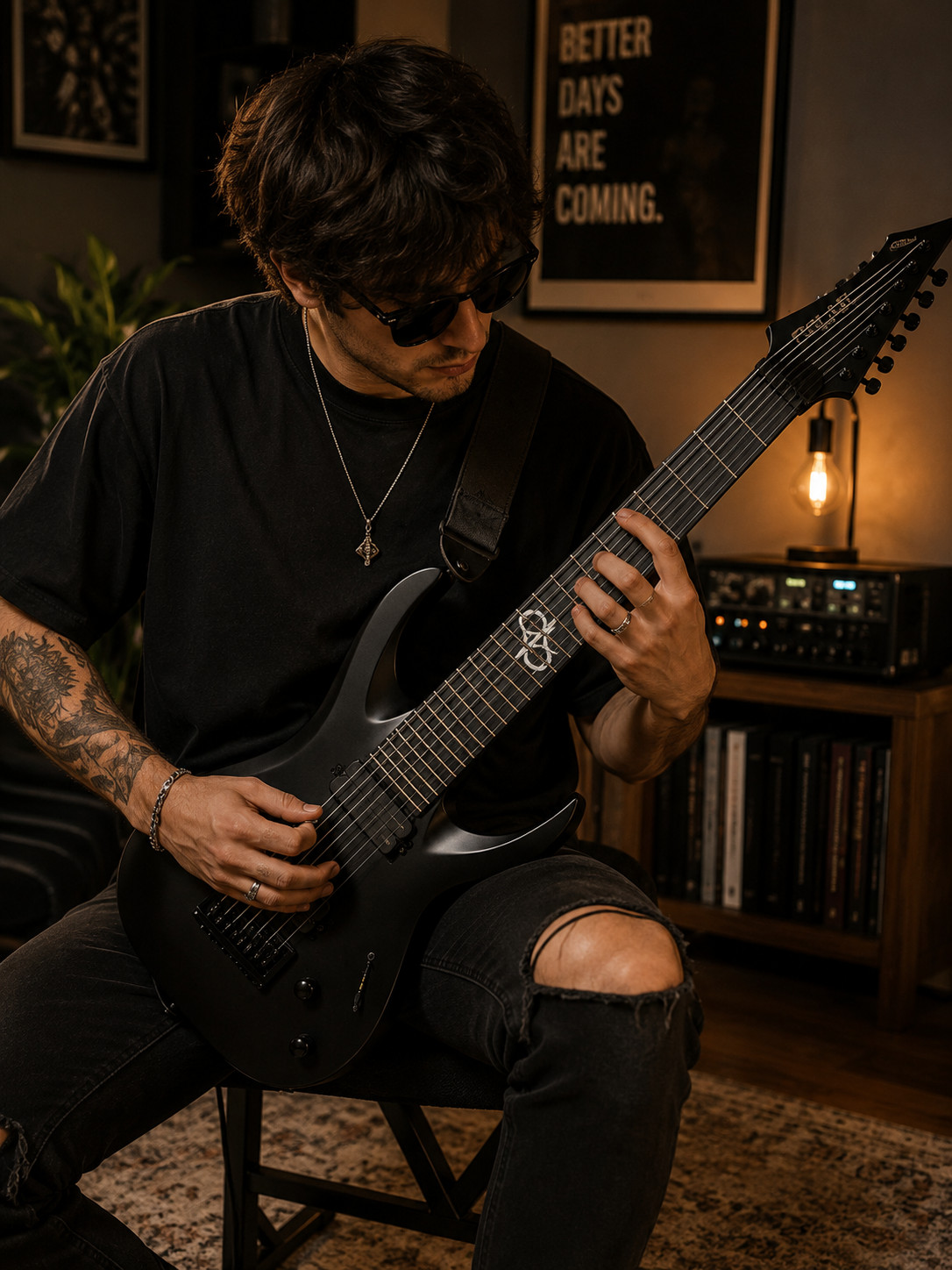 Solar Guitar A1.8C – CARBON BLACK MATTE