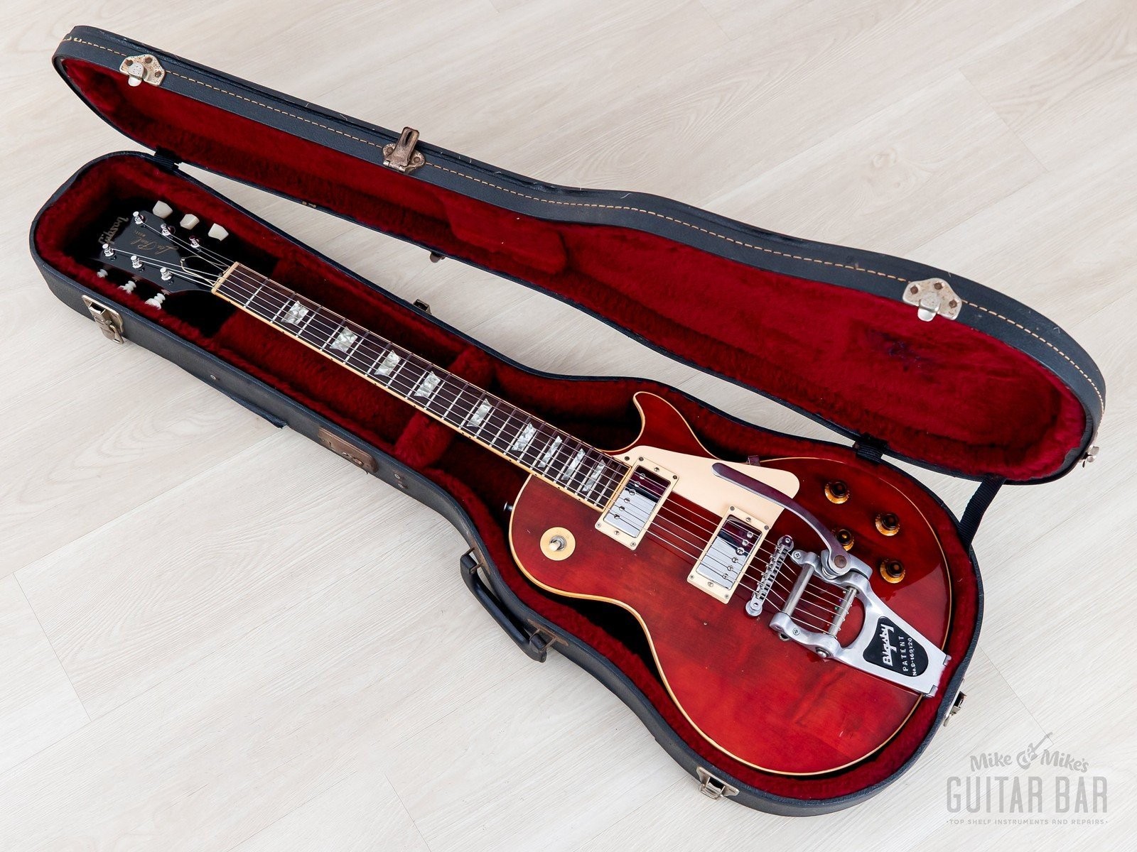 1975 Gibson Les Paul Deluxe Vintage Guitar Cherry, Humbucker Conversion w/ Case