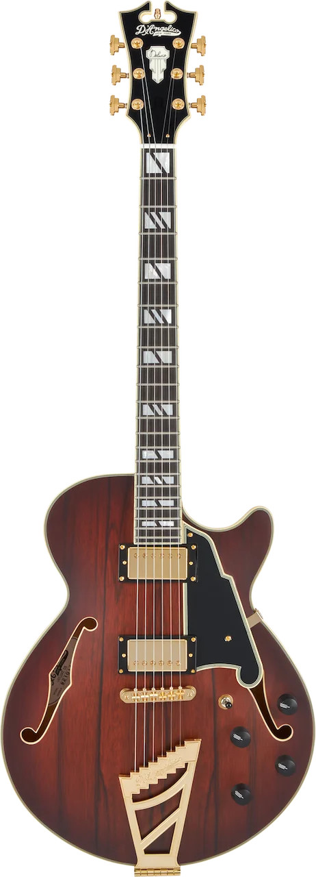 D’Angelico Deluxe SS Semi-hollowbody Electric Guitar – Satin Brown Burst