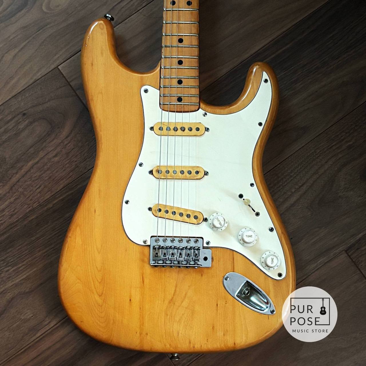 Fernandes Burny Custom FST-75N 1970s Japanese Ash Natural Electric Guitar MIJ