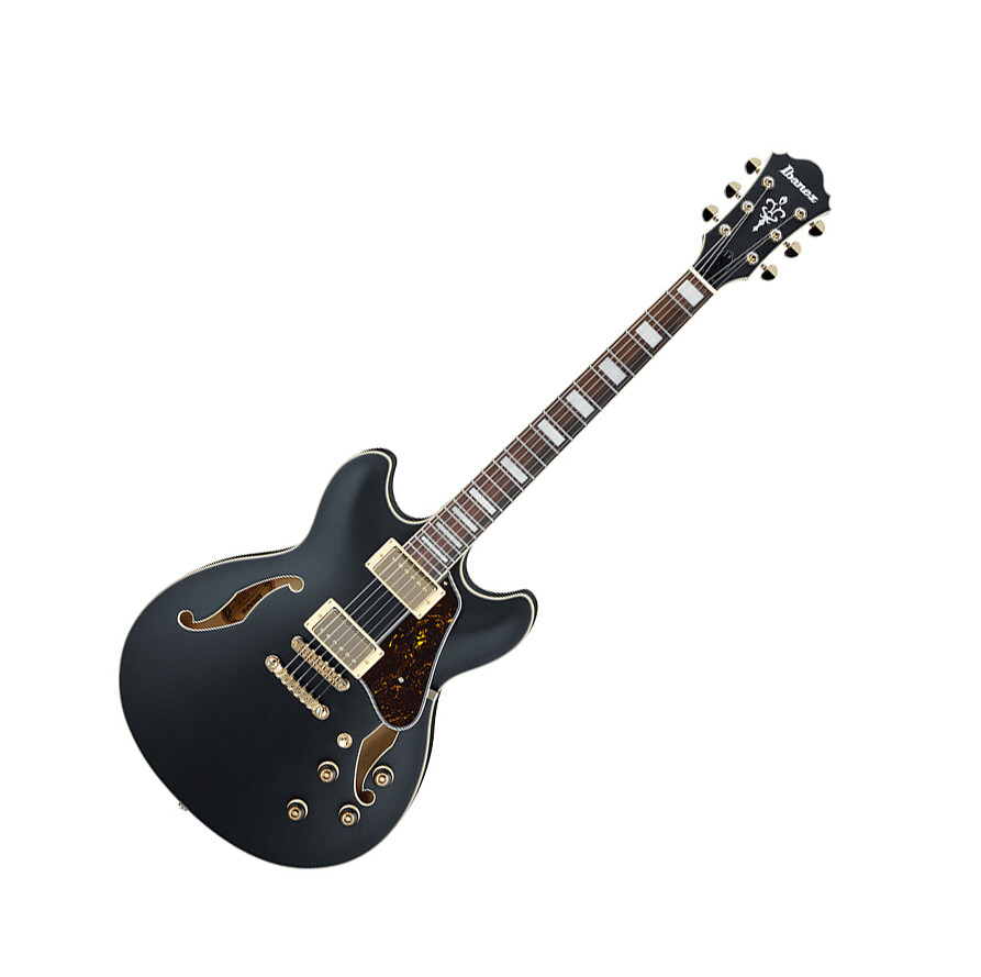 Ibanez AS73G Black Flat Semi Hollow Double Cutaway Classic Elite HH Electric