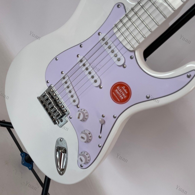 Electric Guitar White Gloss SSS Pickups 21 Stainless Frets White Fretboard