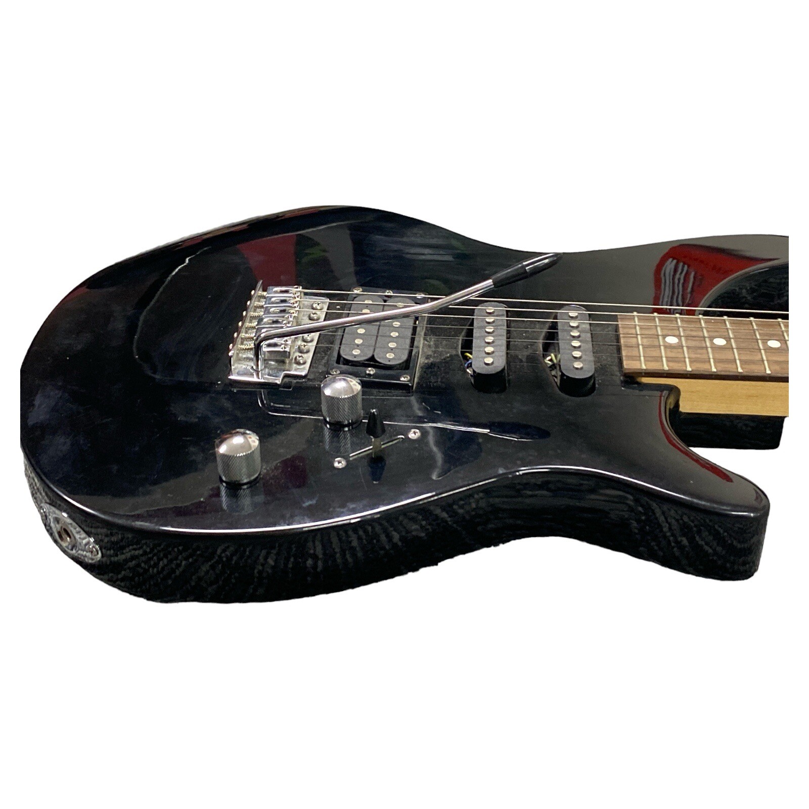 Rogue RR100 Rocketeer Electric Guitar Black Double Cut Away Body 6 String GTR
