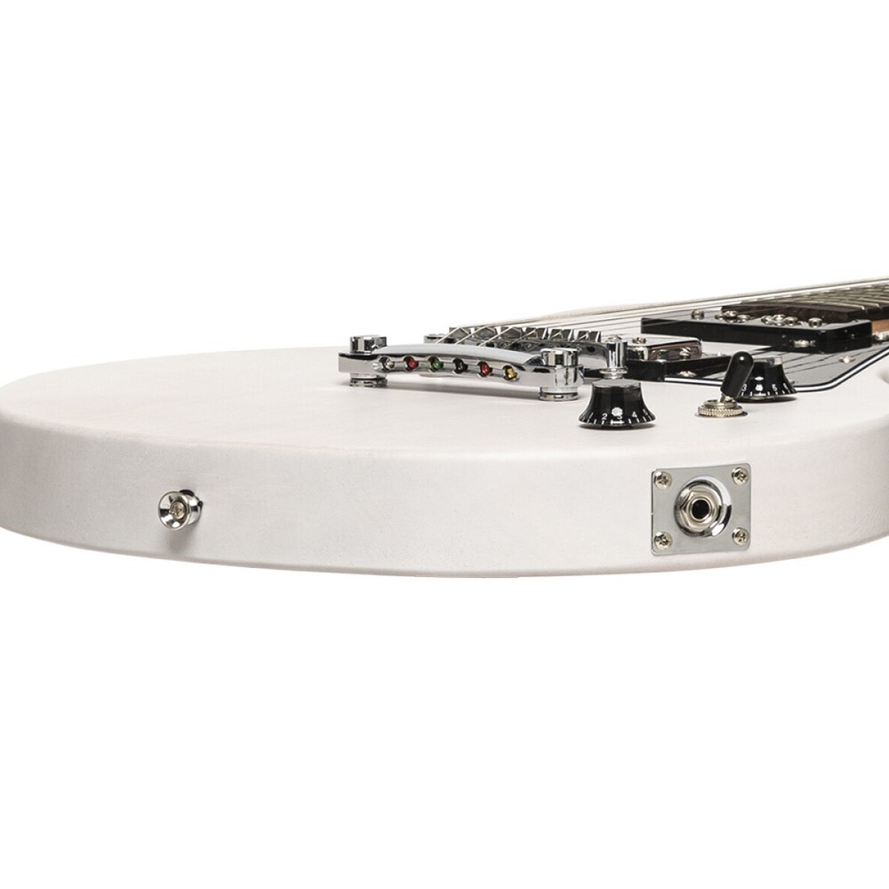 Stagg SEL-HB90 WHB Solid Mahogany Flat Top P90 Electric Guitar – White