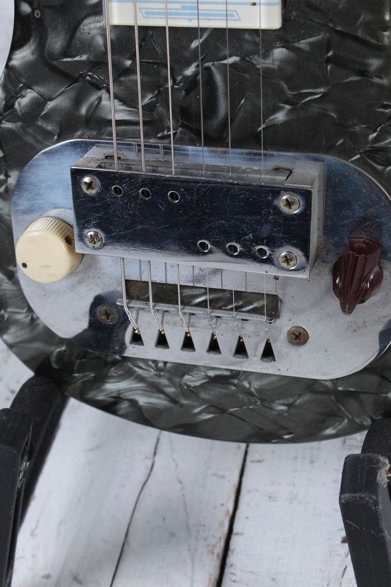 Loney Music Vintage 1950s Lap Steel Electric Guitar with Original Chipboard Case