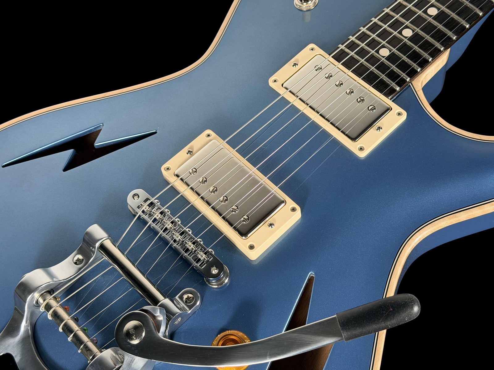 2026 KNAGGS CHENA LB HOLLOWBODY w BIGSBY & LIGHTNING BOLT F-HOLES ~ PELHAM BLUE