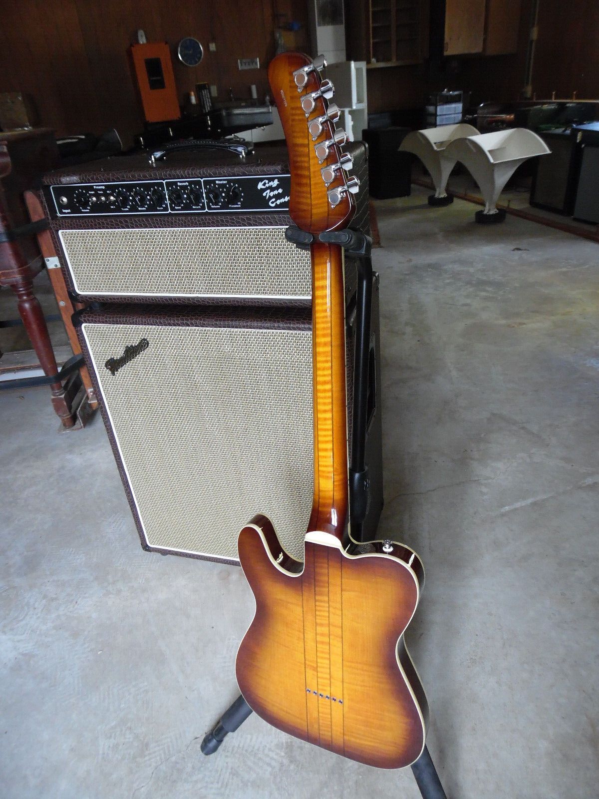 Hamiltone ” Curly Maple ” T Caster style Ltd Edition Neck Through Body Guitar