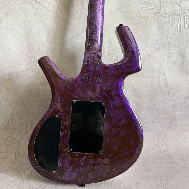 Nebula Purple Irregular Body Rock Electric Guitar H-H Pickups High Quality