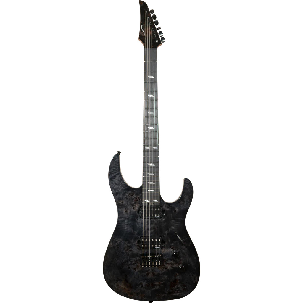 Mint Legator N6SS Ninja 6 Super Shred Guitar, Ebony Fretb, High Gloss Blk Burl