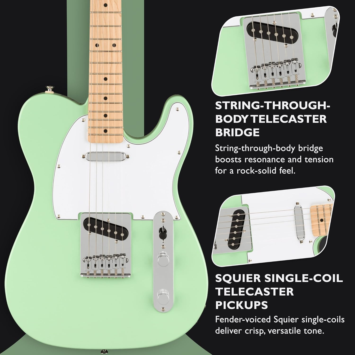 Fender Squier Affinity Telecaster Surf Green Bundle with Frontman 10G Amp