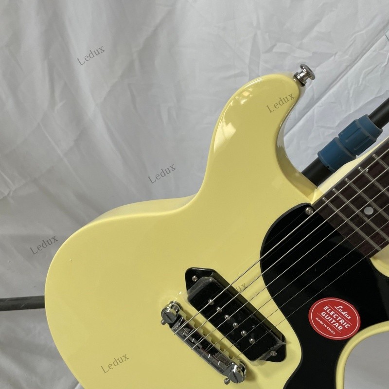 Ledux Junior Electric Guitar Stainless Rounded Fret Edge Double Cut Cream Stock