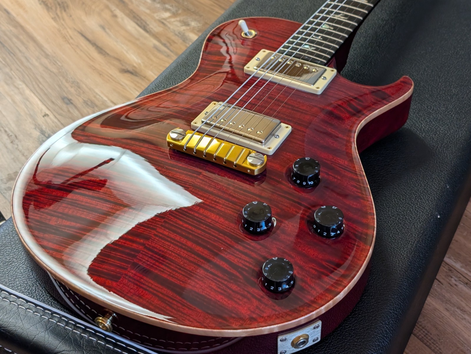 PRS Singlecut Semi-Hollow Electric Guitar 2007 Black Cherry 10 Top Bra Rosewood